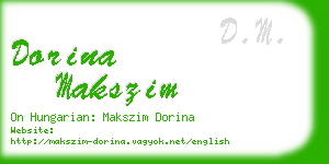 dorina makszim business card